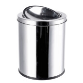 Cos gunoi cu capac mobil, otel argintiu 20,5 x 25 cm