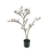 Magnolie alba artificiala in ghiveci  15 x 90 cm