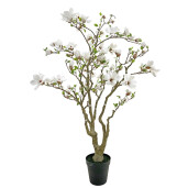 Magnolie alba artificiala in ghiveci 28 x 205 cm