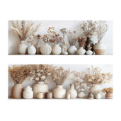 Set 2 tablouri olegrafie pe panza multicolor 120 x 40 cm