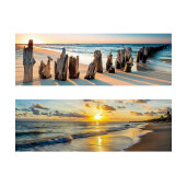 Set 2 tablouri olegrafie pe panza Peisaje 120 x 40 cm