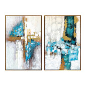 Set 2 tablouri decorative canvas abstract 60 x 90 cm