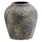 Vaza flori teracota neagra bej 20,5 x 22 cm