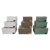 Set 9 cosuri depozitare textil multicolor 30 x 20 x 15, 35 x 25 x 17, 40 x 30 x 20 cm