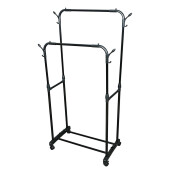 Suport haine, raft fier negru 82 x 41 x h. cm. 144 cm