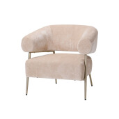 Fotoliu catifea bej 86 x 74 x 78 cm