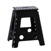 Taburet pliabil plastic negru 29 x 22 x 45 cm