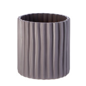 Vaza flori ceramica gri inchis 19 x 21 cm