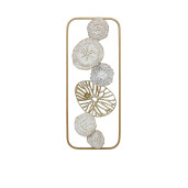 Set 3 decoratiuni perete fier multicolor Flowers 25 x 61 cm
