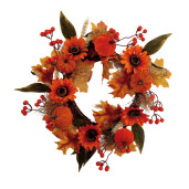 Coronita Floarea Soarelui si Dovlecei, artificiala multicolora 38 cm