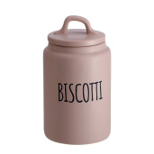 Borcan depozitare ceramica maro neagra Biscotti 13,5 x 24,5 cm