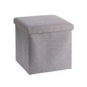 Taburet cu spatiu depozitare, pliabil, textil gri 38 x 38 x 38 cm