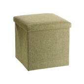 Taburet cu spatiu depozitare, pliabil, textil verde forest Amely 38 x 38 x 38 cm
