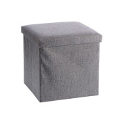 Taburet cu spatiu depozitare, pliabil, textil gri Amely 38 x 38 x 38 cm