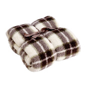 Patura textil sherpa alb maro Veloso 150 x 200 cm