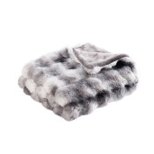 Patura flanel gri negru 130 x 160 cm
