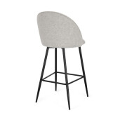 Set 2 scaune bar otel negru textil gri Tanya 51x52x107 cm