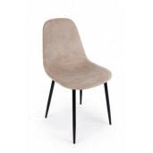 Set 4 scaune catifea bej otel negru Irelia 52.5x42.5x90 cm