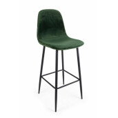 Set 2 scaune bar otel negru catifea verde Irelia 46x39x103 cm