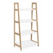 Raft de podea cu 4 polite din lemn maro alb Brooklyn 62 cm x 38 cm x 130 h