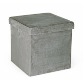 Taburet catifea gri Camdem 38x38x38 cm