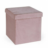 Taburet catifea roz Camdem 38x38x38 cm