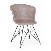 Set 2 scaune bej negru Loft 56x54x76 cm