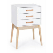 Comoda 3 sertare lemn alb natur Ordinary 43x30x68 cm