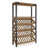 Raft tip bar Kantin otel negru lemn maro 114x38x199 cm