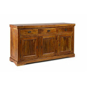 Comoda 3 sertare si 3 usi din lemn natur Chateaux 160 cm x 50 cm x 90 h
