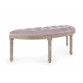 Banca, tapiterie velur roz, Tilde, 125x42x48 cm