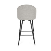 Set 2 scaune bar otel negru textil gri Tanya 51x52x107 cm