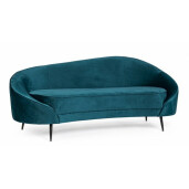 Canapea catifea albastra Seraphin 183x85x80 cm