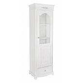 Vitrina din mdf alb cu insertii gri Blanc 50 cm x 34 cm x 170 h