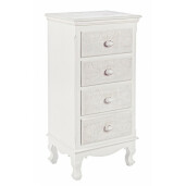 Comoda 4 sertare din lemn alb Clorine 40 cm x 30 cm x 83 h