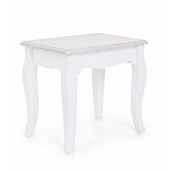 Taburet din lemn alb Charlene 41 cm x 30 cm x 38 h