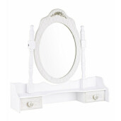 Oglinda de masa din mdf alb patinat Charlene 70.5 cm x 18 cm x 69 h