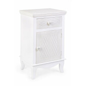 Noptiera 1 sertar 1 usa lemn alb Charlene 40 cm x 32 cm x 69.5 h