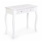Consola cu 2 sertare din lemn alb patinat Charlene 75 cm x 40 cm x 71 h