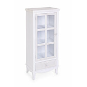 Vitrina din lemn alb patinat Charlene 48 cm x 32 cm x 120.5 h