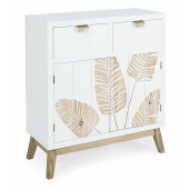 Comoda 2 sertare 2 usi mdf alb natur Folium 70x30x80 cm