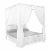Pat lemn cu baldachin alb Colette 175x209x210 cm