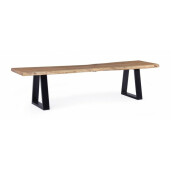 Banca lemn natur otel negru Artur 178x45x45 cm