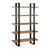 Raft fier negru cu 5 polite lemn natur Artur 110 cm x 40 cm x 180 h