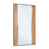 Oglinda de perete cu rama de metal si insertie lemn natur Artur 140 cm x 4 cm x 80 h