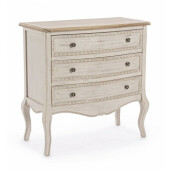 Comoda 3 sertare lemn bej maro Clarisse 80x40x80 cm
