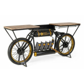 Consola tip Bar model Bicicleta din fier si lemn Epic 183 cm x 41 cm x 86 h