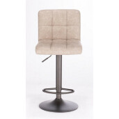 Set 2 scaune bar otel piele ecologica gri Greyson 42x51x113 cm