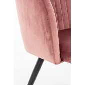 Set 2 scaune catifea roz Queen 53x57x81.5 cm
