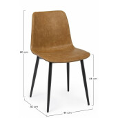 Set 2 scaune maro Kyra 44x50x80 cm